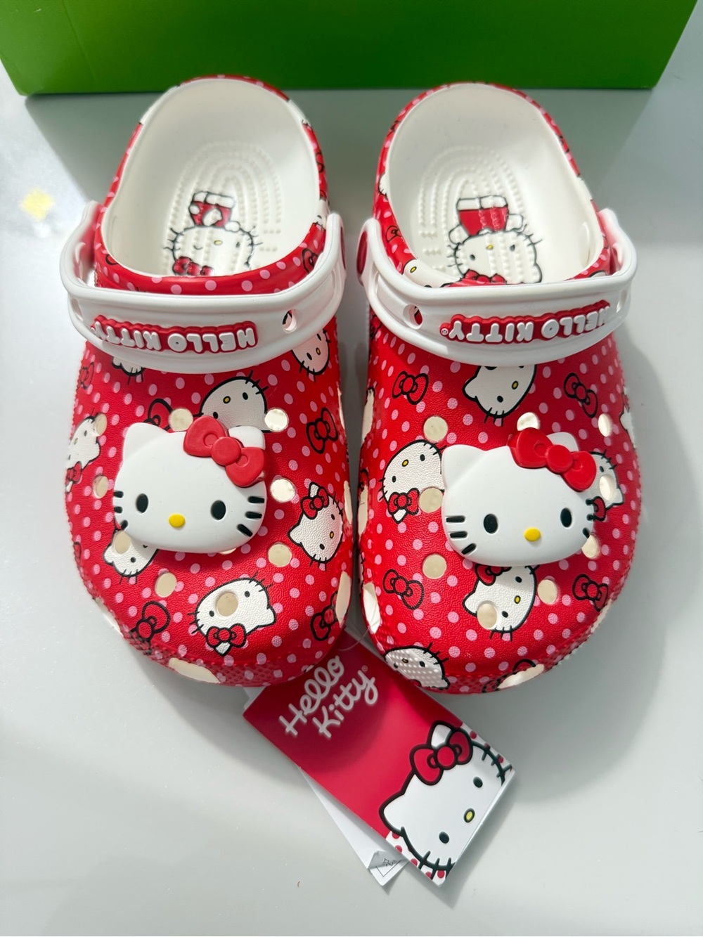 CROCS Hello Kitty Red Polka Dot Clog Mules limited edition women’s size 7
